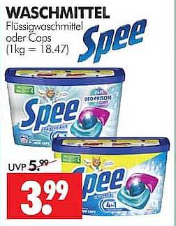 WASCHMITTEL Flüssigwaschmittel oder Caps Spee (1kg = 18.47)