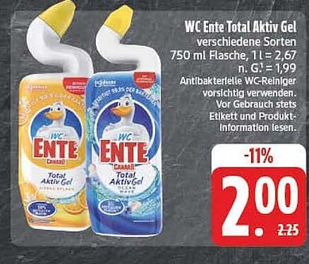 WC Ente Total Aktiv Gel verschiedene Sorten
