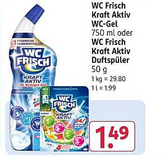 WC Frisch Kraft Aktiv WC-Gel 750 ml oder WC Frisch Kraft Aktiv Duftspüler 50 g