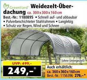 Weidezelt-Überdachung ca. 300x300 x160 cm