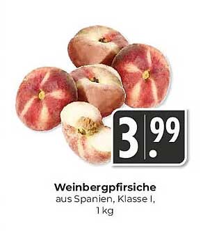 Weinbergpfirsiche aus Spanien, Klasse I, 1 kg