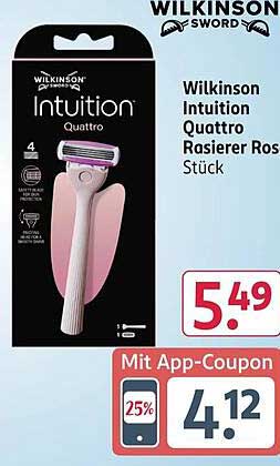Wilkinson Intuition Quattro Rasierer Ros Stück