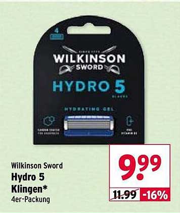Wilkinson Sword Hydro 5 Klingen* 4er-Packung