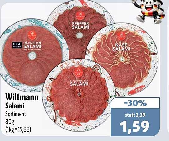 Wiltmann Salami Sortiment 80g (1kg=19,88)