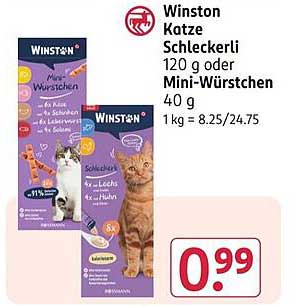 Winston Katze Schleckerlli 120 g oder Mini-Würstchen 40 g