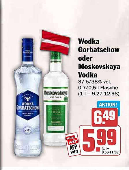 Wodka Gorbatschow oder Moskovskaya Vodka
