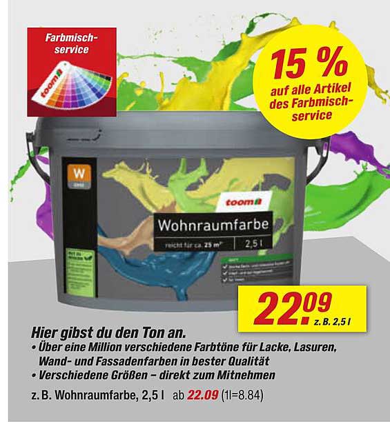 Wohnraumfarbe, 2,5 l