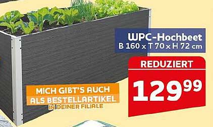 WPC-Hochbeet B 160 x T 70 x H 72 cm