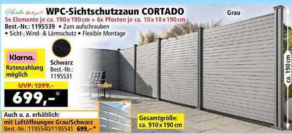 WPC-Sichtschutzzaun CORTADO