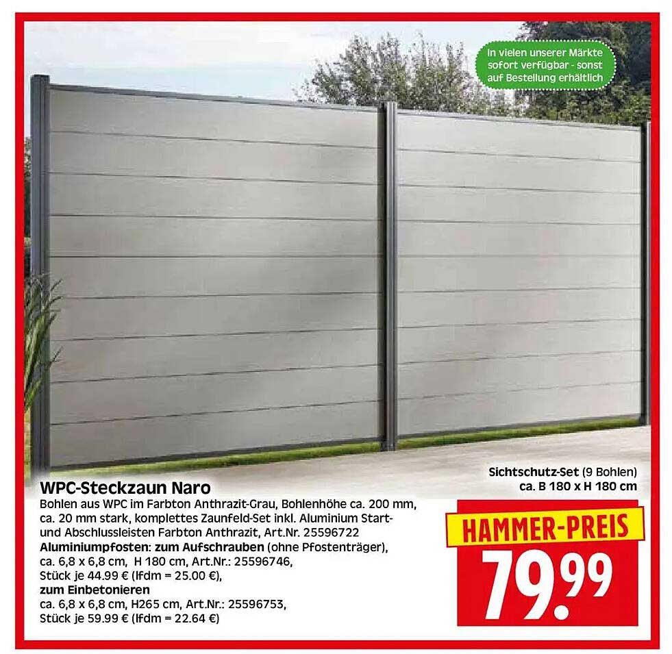 WPC-Steckzaun Naro