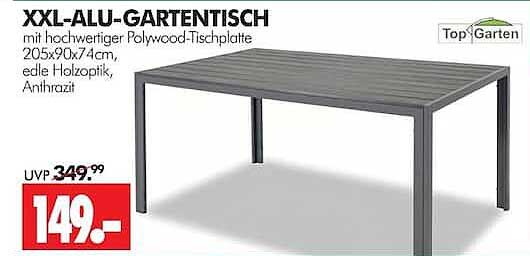 XXL-ALU-GARTENTISCH