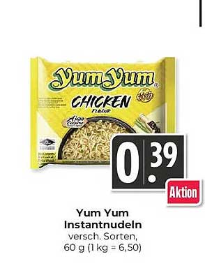 Yum Yum Instantnudeln versch. Sorten, 60 g (1 kg = 6,50)