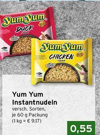 Yum Yum Instantnudeln versch. Sorten, je 60 g Packung