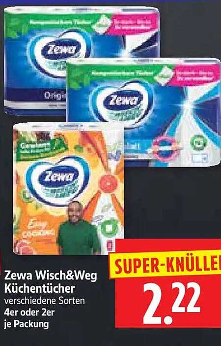 Zewa Wisch&Weg Küchentücher verschiedene Sorten 4er oder 2er je Packung