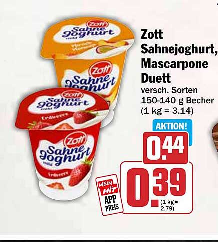 Zott Sahnejoghurt, Mascarpone Duett