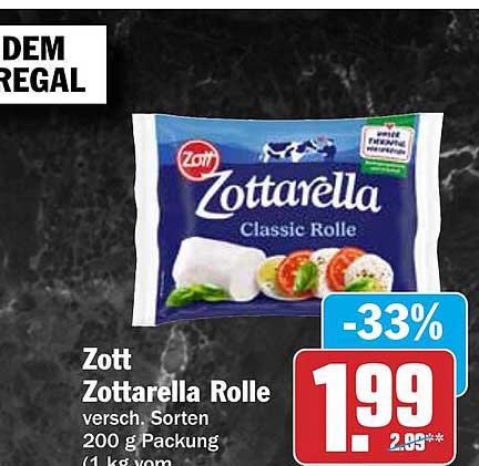 Zott Zottarella Rolle versch. Sorten 200 g Packung