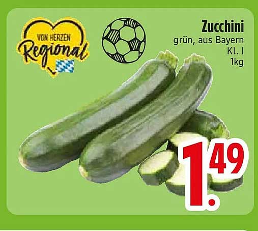 Zucchini grün, aus Bayern Kl. I 1kg