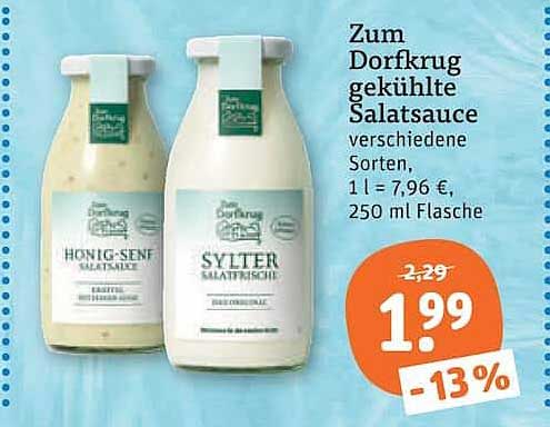 Zum Dorfkrug gekühlte Salatsauce