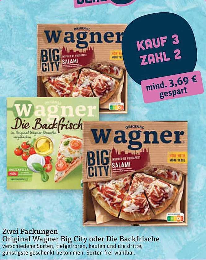 Zwei Packungen Original Wagner Big City oder Die Backfrische