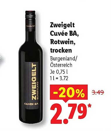 Zweigelt Cuvée BA, Rotwein, trocken
