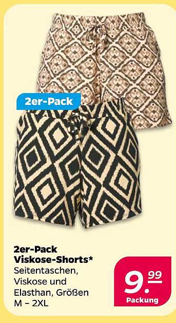 2er-Pack Viskose-Shorts* Seitentaschen, Viskose und Elasthan, Größen M – 2XL
