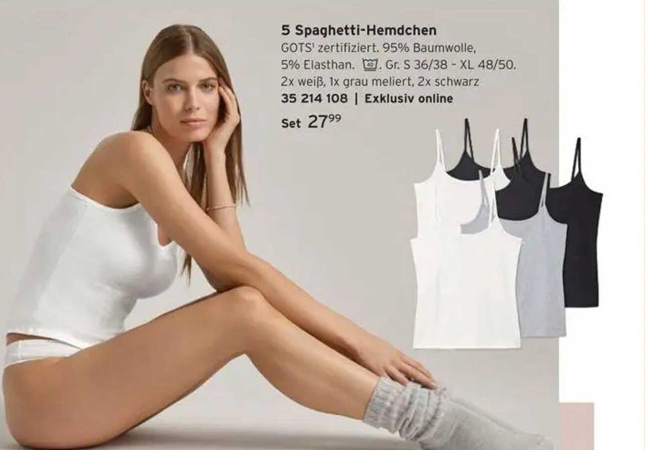 5 Spaghetti-Hemdchen