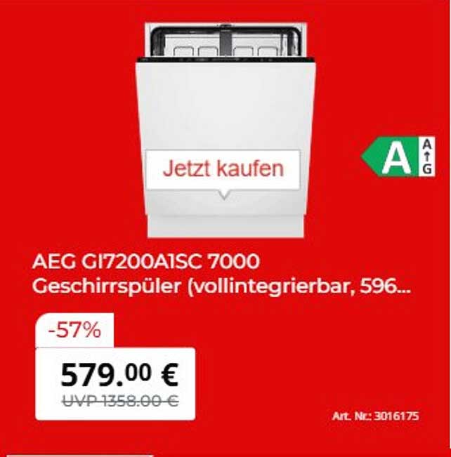 AEG GI7200A1SC 7000 Geschirrspüler (vollintegrierbar, 596...