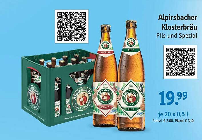 Alpirsbacher Klosterbräu Pils und Spezial