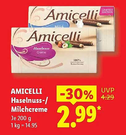 AMICELLI Haselnuss-/Milchcreme