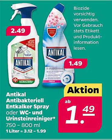 Antikal Antibakteriell Entkalker Spray oder WC- und Urinsteinreiniger* 750 - 800 ml 1 Liter = 3.12 - 1.99