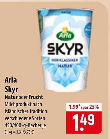 Arla Skyr Natur oder Frucht