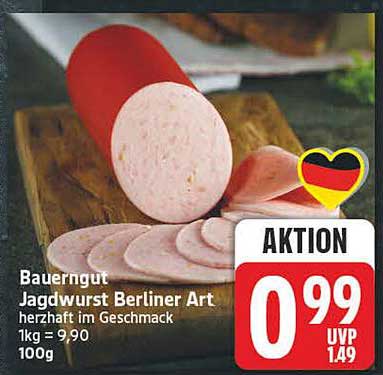 Bauergut Jagdwurst Berliner Art herzhaft im Geschmack