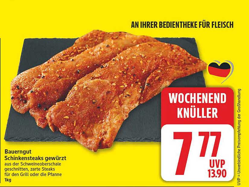 Bauergut Schinkensteaks gewürzt