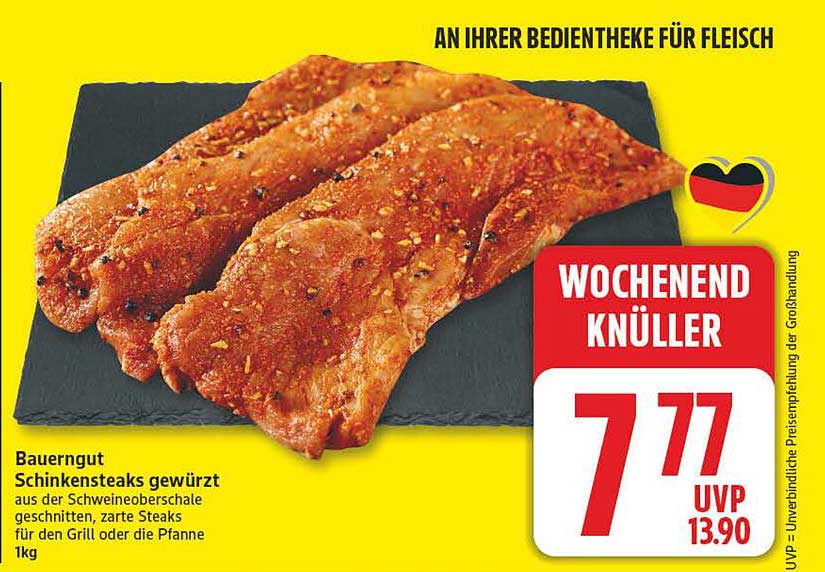 Bauergut Schinkensteaks gewürzt