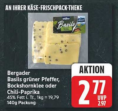 Bergader Basis grüner Pfeffer, Bockshornklee oder Chili-Paprika