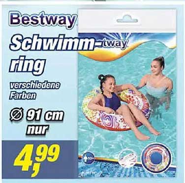 Bestway Schwimm-ring verschiedene Farben Ø 91 cm nur