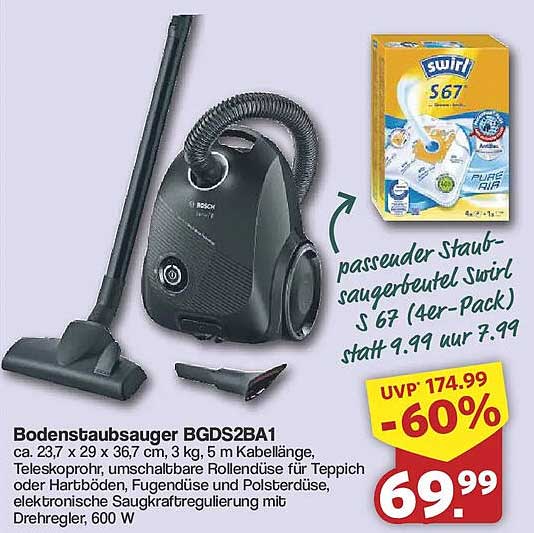 Bodenstaubsauger BGDS2BA1