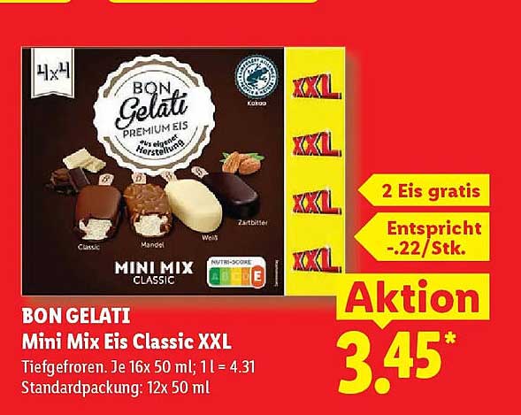 BON GELATI Mini Mix Eis Classic XXL