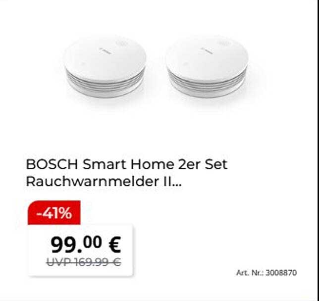 BOSCH Smart Home 2er Set Rauchwarnmelder II...