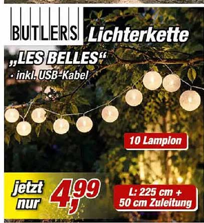 BUTLERS Lichterkette „LES BELLES“ inkl. USB-Kabel