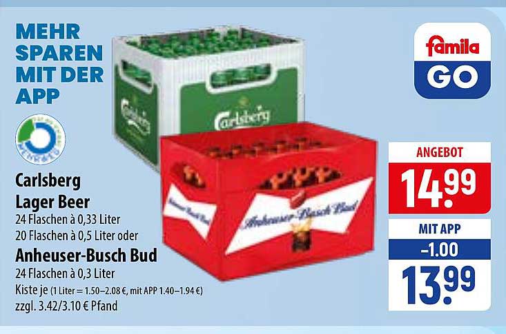 Carlsberg Lager Beer / Anheuser-Busch Bud