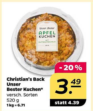 Christian’s Back Unser Bester Kuchen* versch. Sorten 520 g 1kg = 6.71