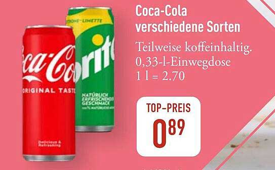 Coca-Cola verschiedene Sorten