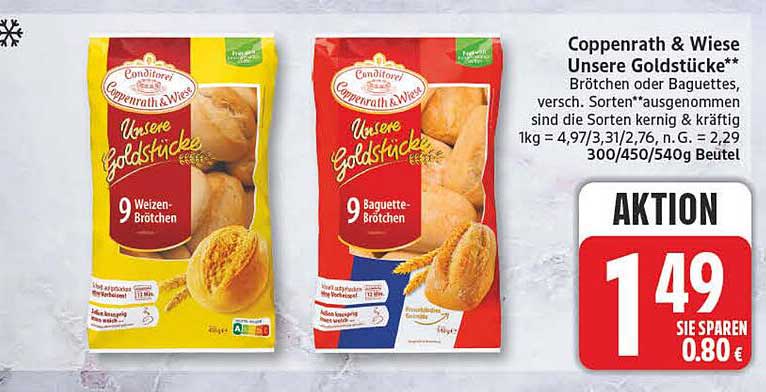 Coppenrath & Wiese Unsere Goldstücke** Brötchen oder Baguettes, versch. Sorten**ausgenommen sind die Sorten kernig & kräftig