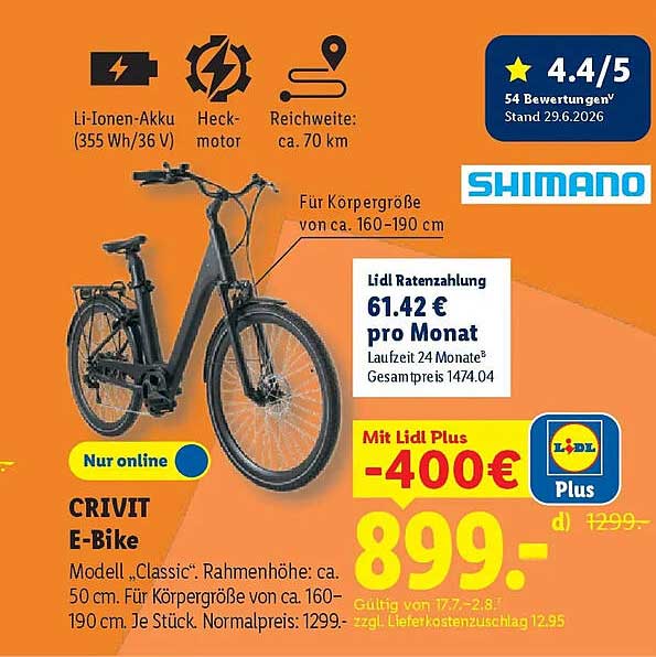 CRIVIT E-Bike Modell „Classic“