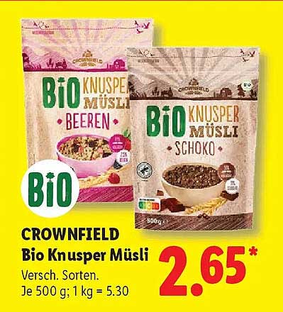 CROWNFIELD Bio Knusper Müsli
