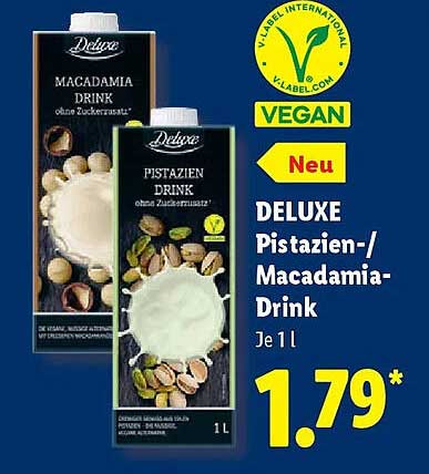 DELUXE Pistazien-/Macadamia-Drink