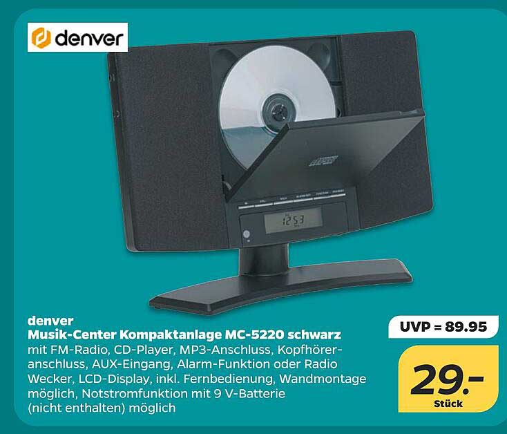 denver Musik-Center Kompaktanlage MC-5220 schwarz