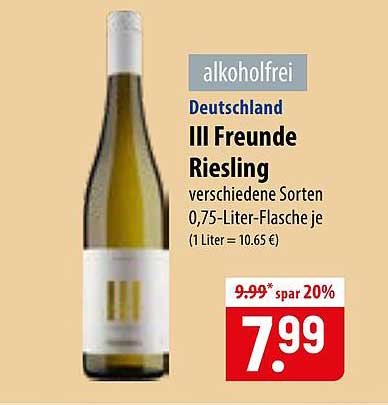 Deutschland III Freunde Riesling verschiedene Sorten 0,75-Liter-Flasche je (1 Liter = 10.65 €)