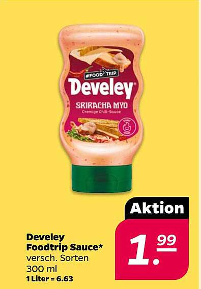 Develey Foodtrip Sauce* versch. Sorten 300 ml 1 Liter = 6.63 Aktion